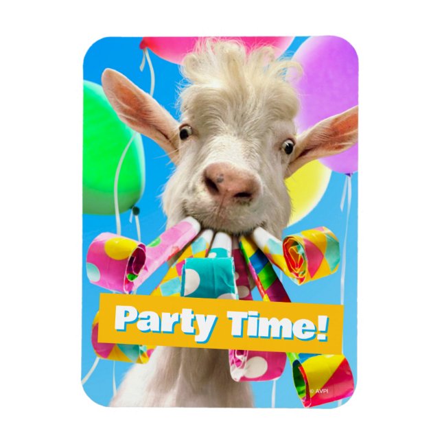Íman Goat with Party Blowers (Vertical)