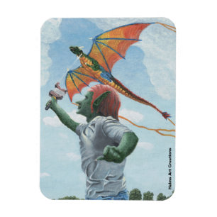 Íman Goblin Dragão Voador Kite Fantasia Flexível Magnet