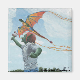 Íman Goblin Dragão Voador Kite Fantasy Joy Magnet