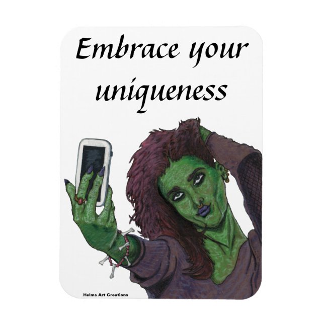 Íman Goblin Girl Cell Phone Selfie Flexible Magnet (Vertical)