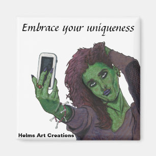 Íman Goblin Girl Cell Selfier Refrigerator Magnet