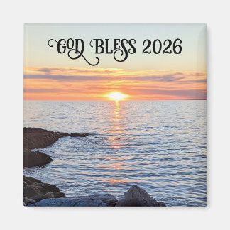 Íman God Bless 2026 New Year Golden Sunset Photo