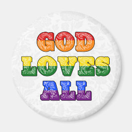 Íman "God Loves All" Gay/LGBTQIA+/Queer Christian Pride
