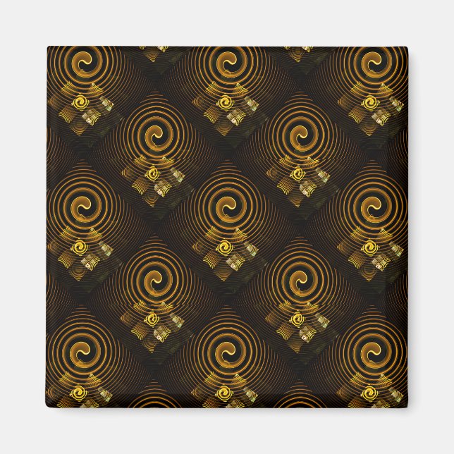 Íman Gold Modern Boho Elegant Abstract Art Pattern #502 (Frente)
