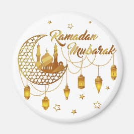 Íman Gold Ramadan Mubarak Mosque & Lanterns Decorative