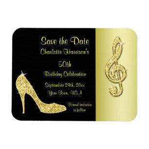 Íman Gold Stiletto & Treble Cleft 50º Aniversário Save
