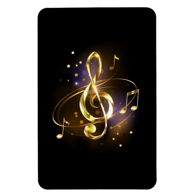 Íman Gold Treble Clef Music (Vertical)