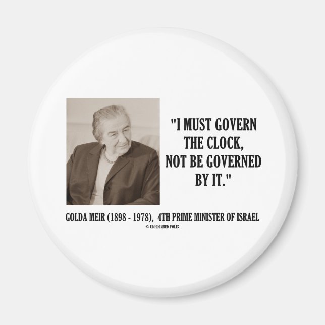 Íman Golda Meir Eu Devo Governar A Citação Do Relógio (Frente)