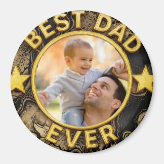 Íman Golden Best Dad ever Photo Happy Father's Day