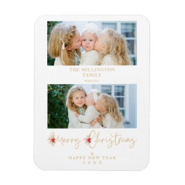 Íman Golden Christmas Effect Botanical Holly 2 Photos