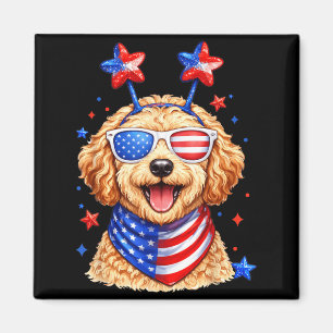 Íman Golden Doodle EUA Patriótico Cão Dia da Memória Ju