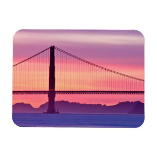 Íman Golden gate bridge no por do sol
