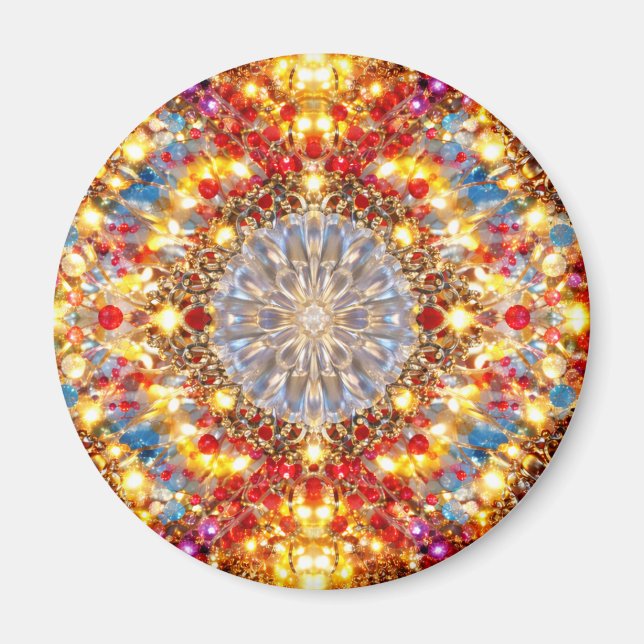 Íman Golden Kaleidoscope Mandala – Sparkling Magnet (Frente)