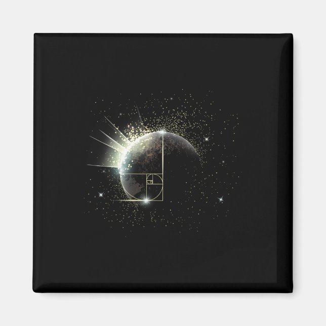 Íman Golden Ratio Fibonacci Math Teacher Spiral Space P (Frente)