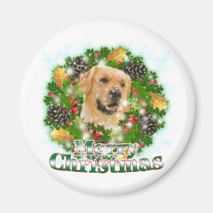 Íman Golden retriever do Feliz Natal