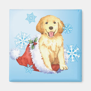 Íman Golden retriever feliz de Howliday