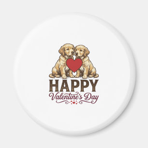 Íman Golden Retriever Feliz Dia dos Namorados