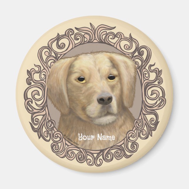Íman Golden Retriever Ornado  (Frente)
