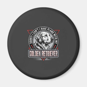 Íman Golden Retriever Planeja Design de Crachá de Cacho