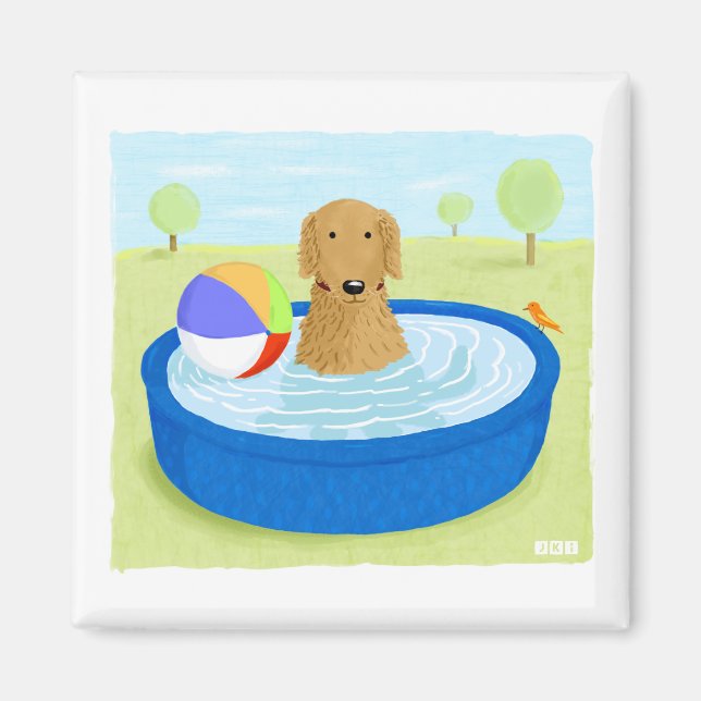 Íman Golden Retriever "Verão" (Frente)