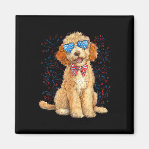 Íman Goldendoodle 4 de Julho Patriótico Golden Doodle D