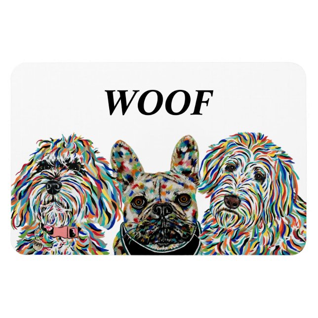 Íman Goldendoodle, Bulldog Francês, Bernedoodle Magnet (Horizontal)