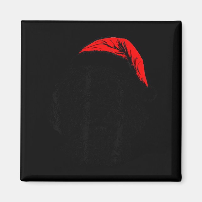 Íman Goldendoodle Christmas Santa Hat Xmas Pajama Golde (Frente)