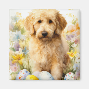 Íman Goldendoodle com Ovos de Páscoa