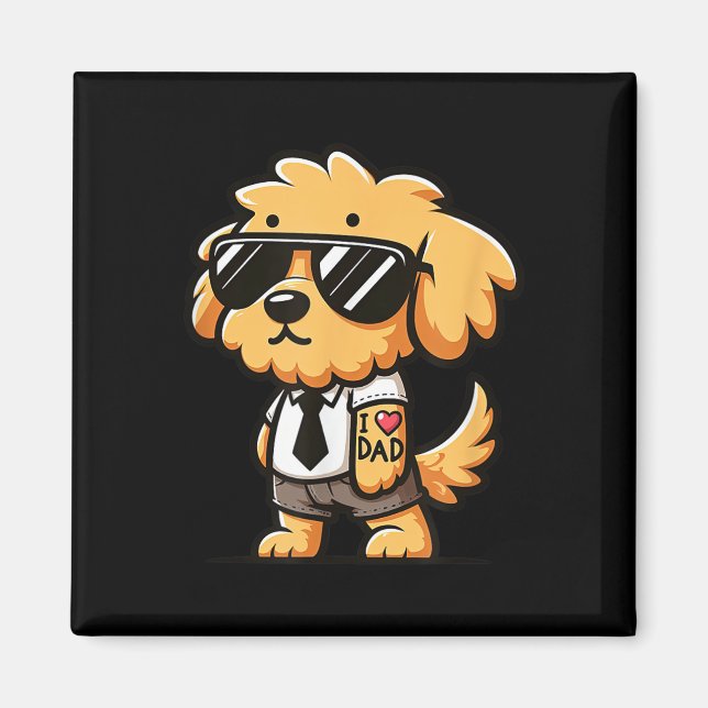 Íman Goldendoodle Eu Adoro Tatuagem De Cachorro Engraça (Frente)