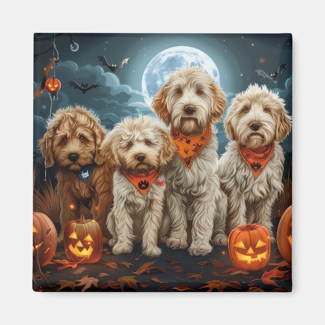 Íman Goldendoodle Halloween Spooky (Frente)