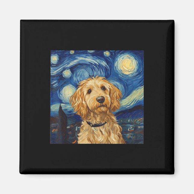 Íman Goldendoodle Van Gogh Starry Night (Frente)