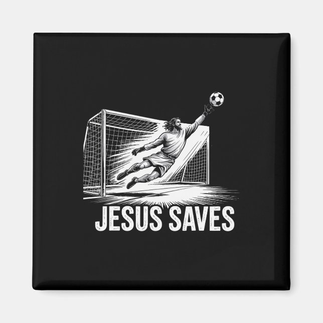 Íman Goleiro de Futebol Jesus Salva Cristão (Frente)