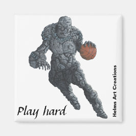 Íman Golem Jogando Basquete Fantasia Arte Magnética