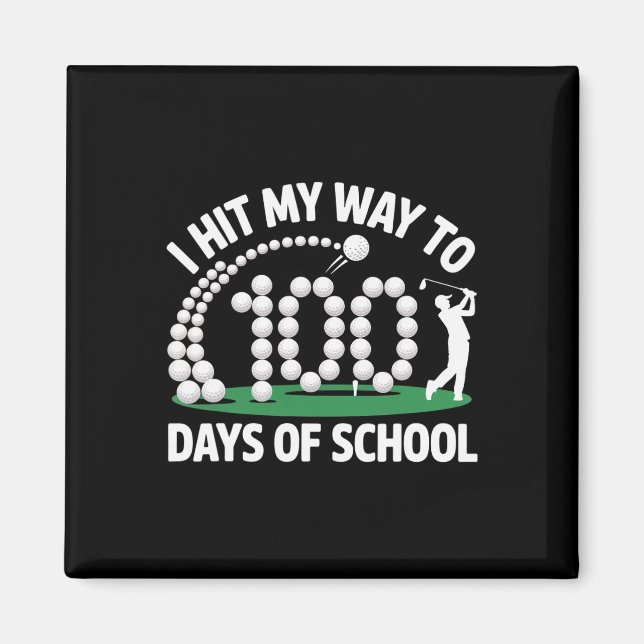 Íman Golf 100 Dias De Escola Professor Aluno Engraçado  (Frente)