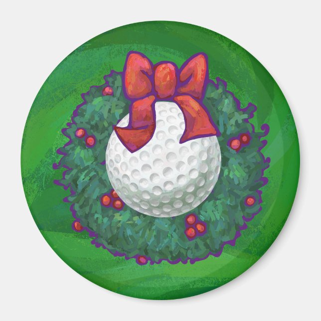 Íman Golf Ball Wreath na Terra Verde (Frente)