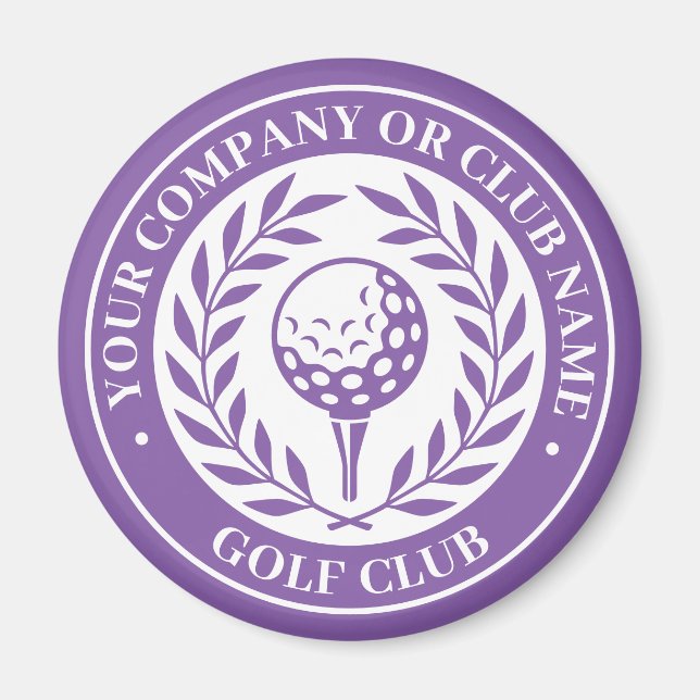 Íman Golf Clássico - Nome Personalizado Roxo (Frente)