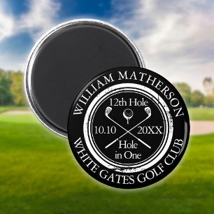 Íman Golf Furo de Um Personalizado Preto e Branco