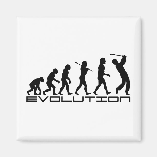 Íman Golf Golfer Golfing Esporte Evolution Art (Frente)