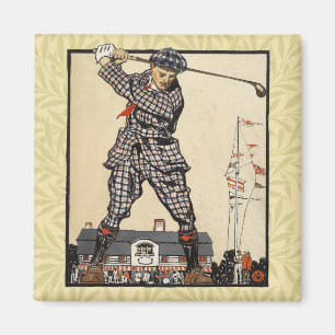 Íman Golf Golfer Vintage Antiguamente Golfe
