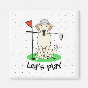 Íman Golf Golfing Yellow Lab Labrador Retriever Cachorr