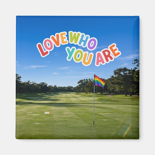 Íman Golf Pride no campo de golfe tema arco-íris (Frente)