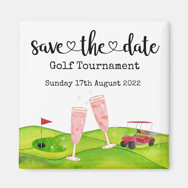 Íman Golf Salve a data Casamento de Golfe Tournament (Frente)