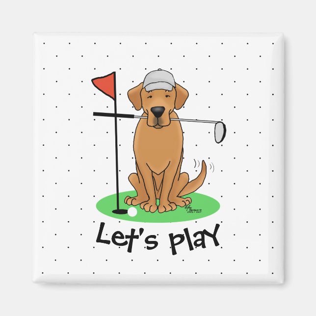 Íman Golf Yellow Labrador Retriever (yel 5) Cachorro -  (Frente)