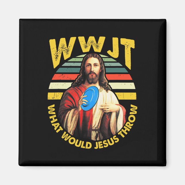 Íman Golfe de Disco O Que Jesus Jogaria Golfe de Frisbe (Frente)