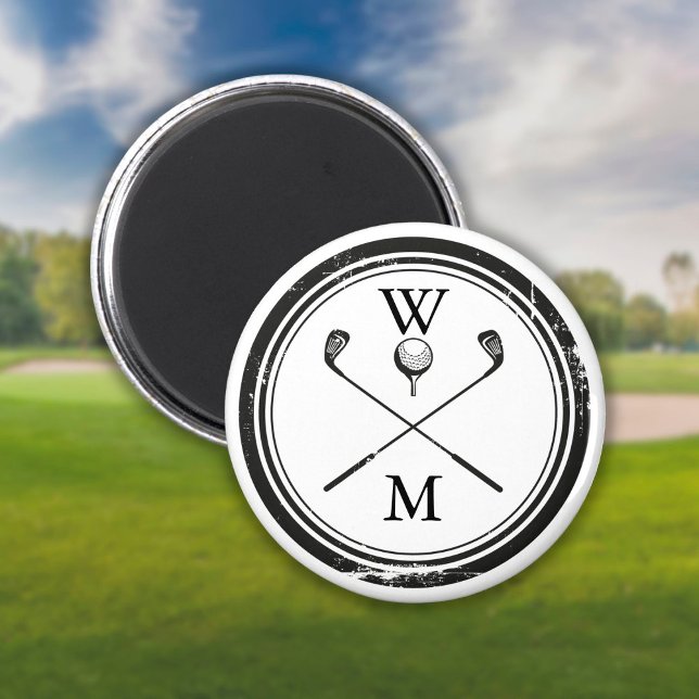 Íman Golfe de Monograma Personalizado (Criador carregado)