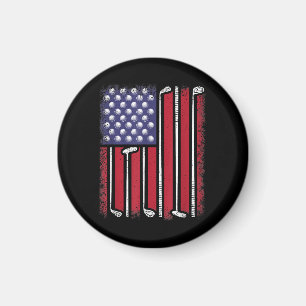 Íman Golfe Divertido Bandeira Americana Jogador de Golf