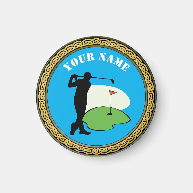 Íman Golfe do Magnet - Adicionar nome - Golfer (Frente)