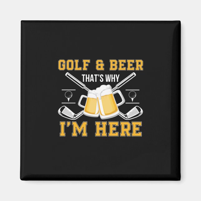 Íman Golfe e Cerveja de Aniversário de Bebedor de Cerve (Frente)
