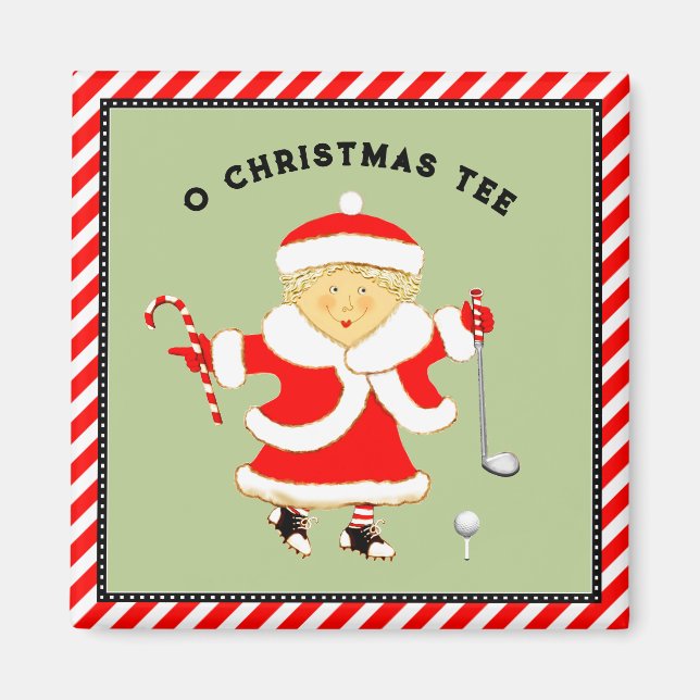 Íman golfe feminino de Natal (Frente)