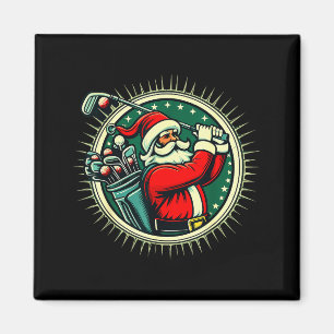 Íman Golfe Oh Natal Tee Papai Noel Golfer Vintage G